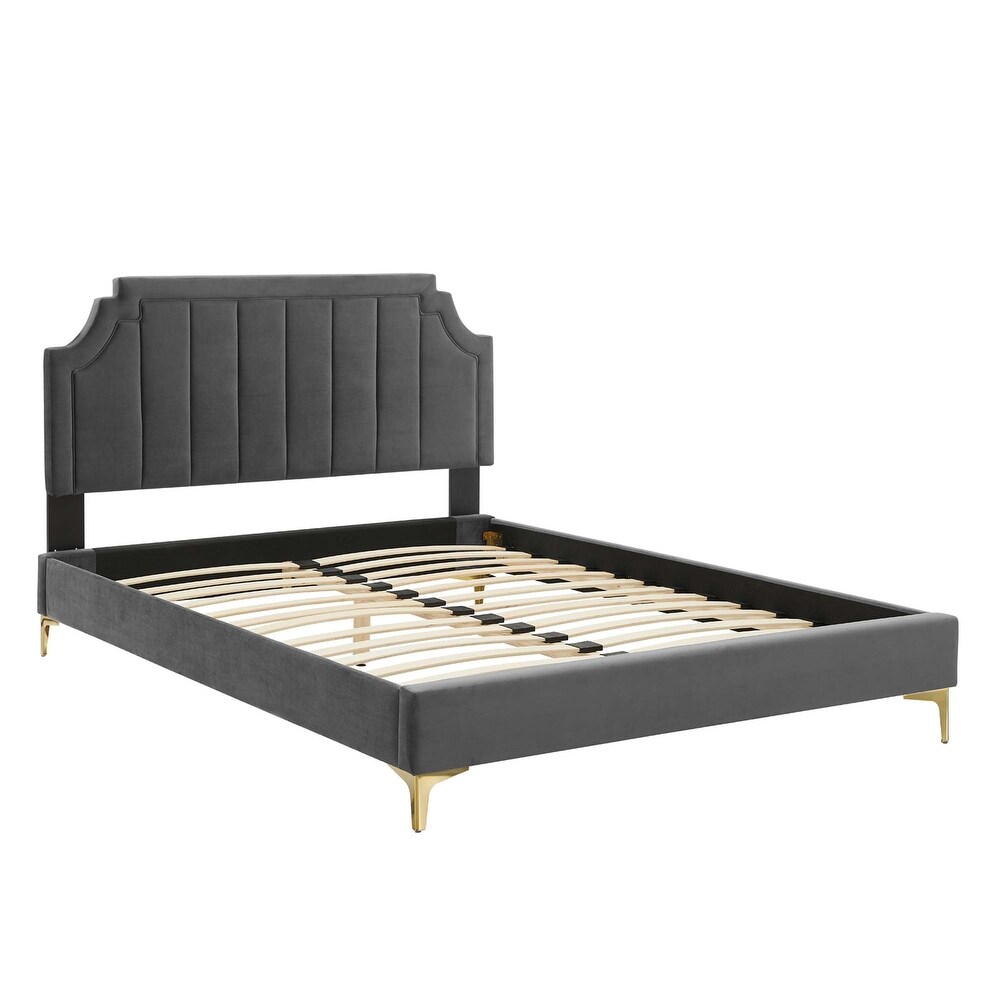 Sienna Performance Velvet Twin Platform Bed