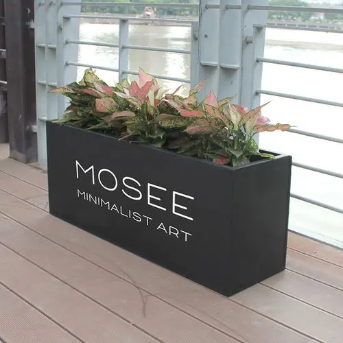 Hot Sales Factory Supply  Customized  Decoration  Rectangular Metal Flower Pots  Planters