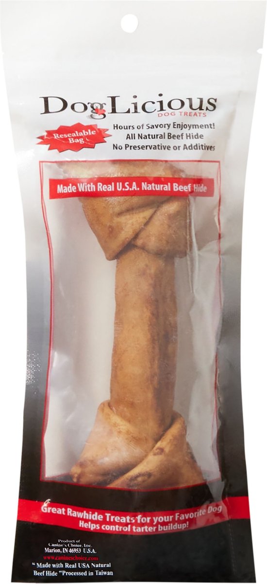 Canine's Choice DogLicious Peanut Butter Flavor Bone Rawhide Dog Treat， 6 - 7 inches