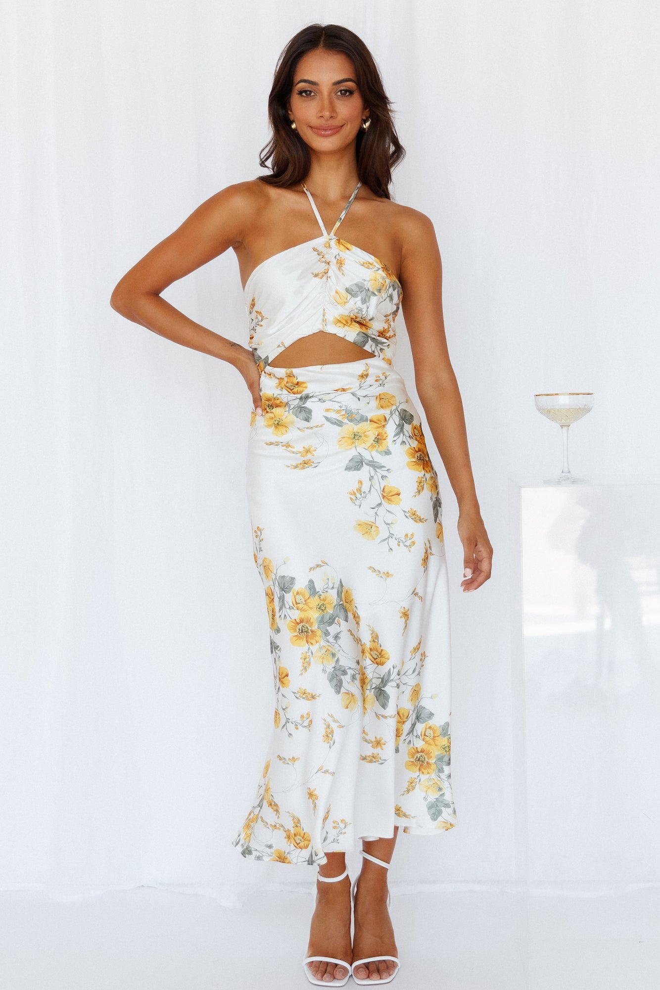 Sunny Seas Midi Dress Yellow