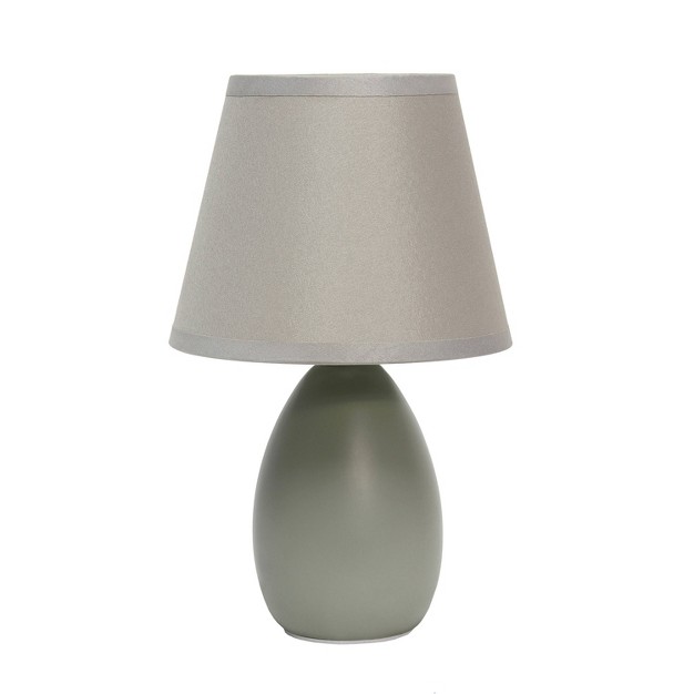 Petite Ceramic Oblong Bedside Table Desk Lamp With Matching Tapered Drum Shade Creekwood Home