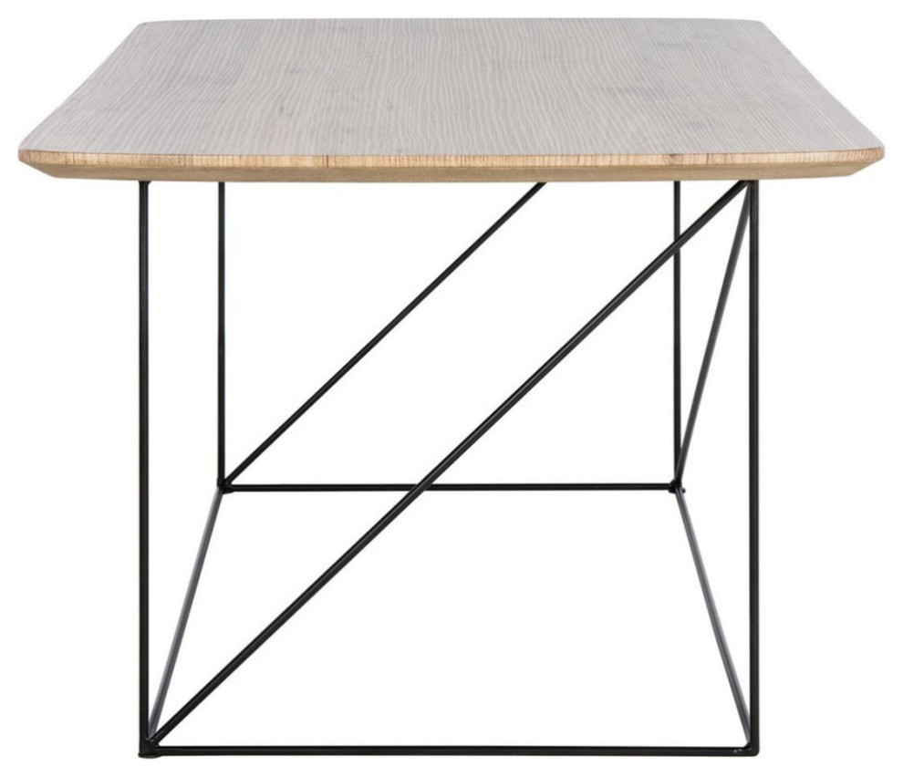 Lyla Rectangle Coffee Table Taupe Brown Pine/ Black   Modern   Coffee Tables   by Virgil Stanis Design  Houzz