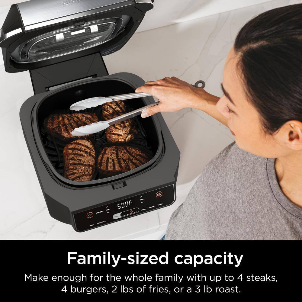 Ninja Foodi 6-in-1 Indoor Grill  4 qt. Black Air Fryer with Roast Bake Broil Dehydrate 2nd Generation EG201