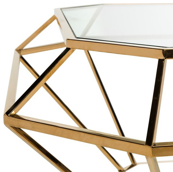 Abena Geometric Coffee Table Gold Safavieh   Contemporary   Coffee Tables   by Safavieh  Houzz