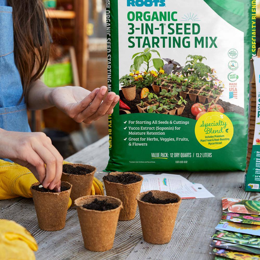 Back to the Roots 4 Pack: 12QT Organic Seed Starter Mix 47008