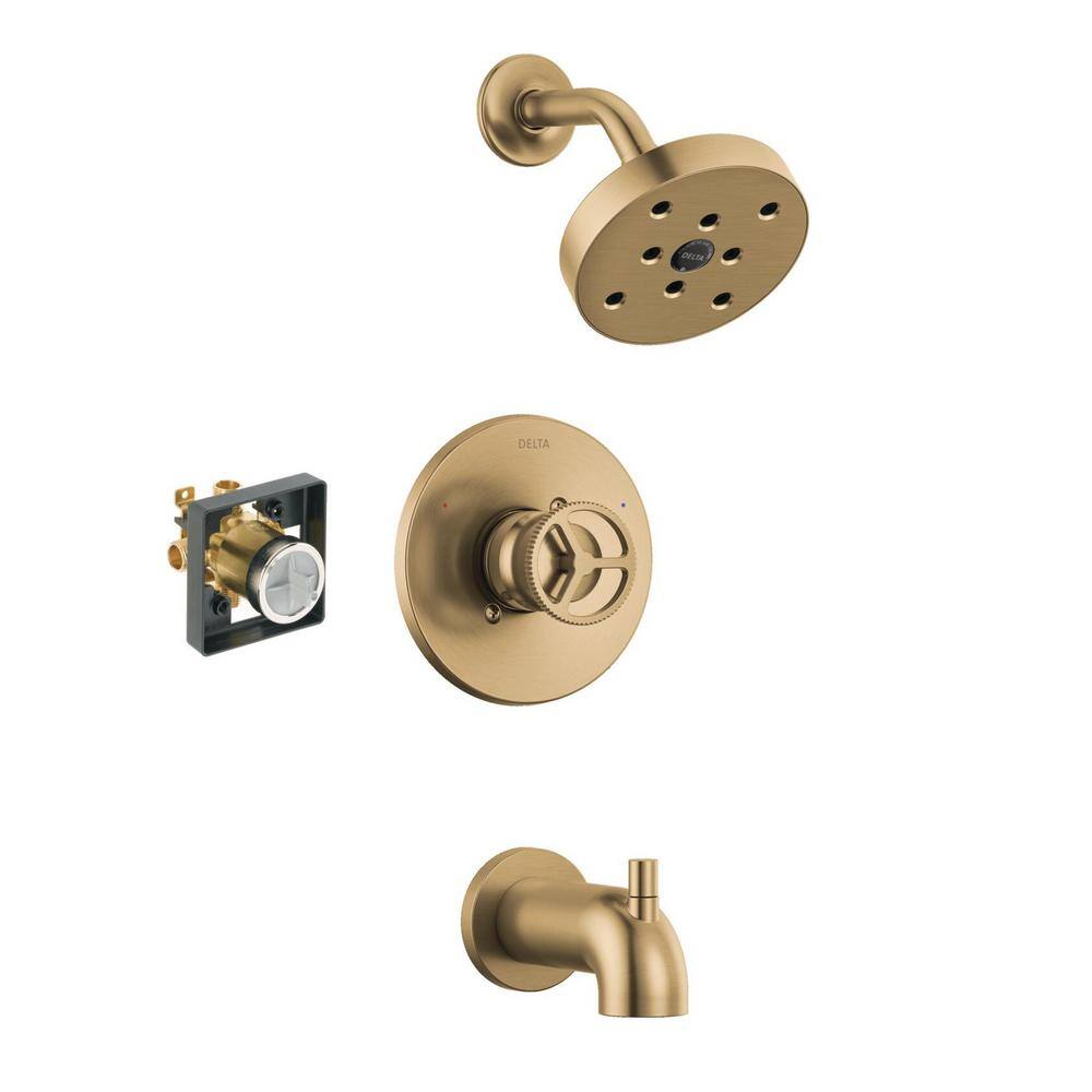 Delta Trinsic Single-Handle 1-Spray Tub and Shower Faucet in Champagne Bronze (Valve Included) FVS2-TR2601-CZ