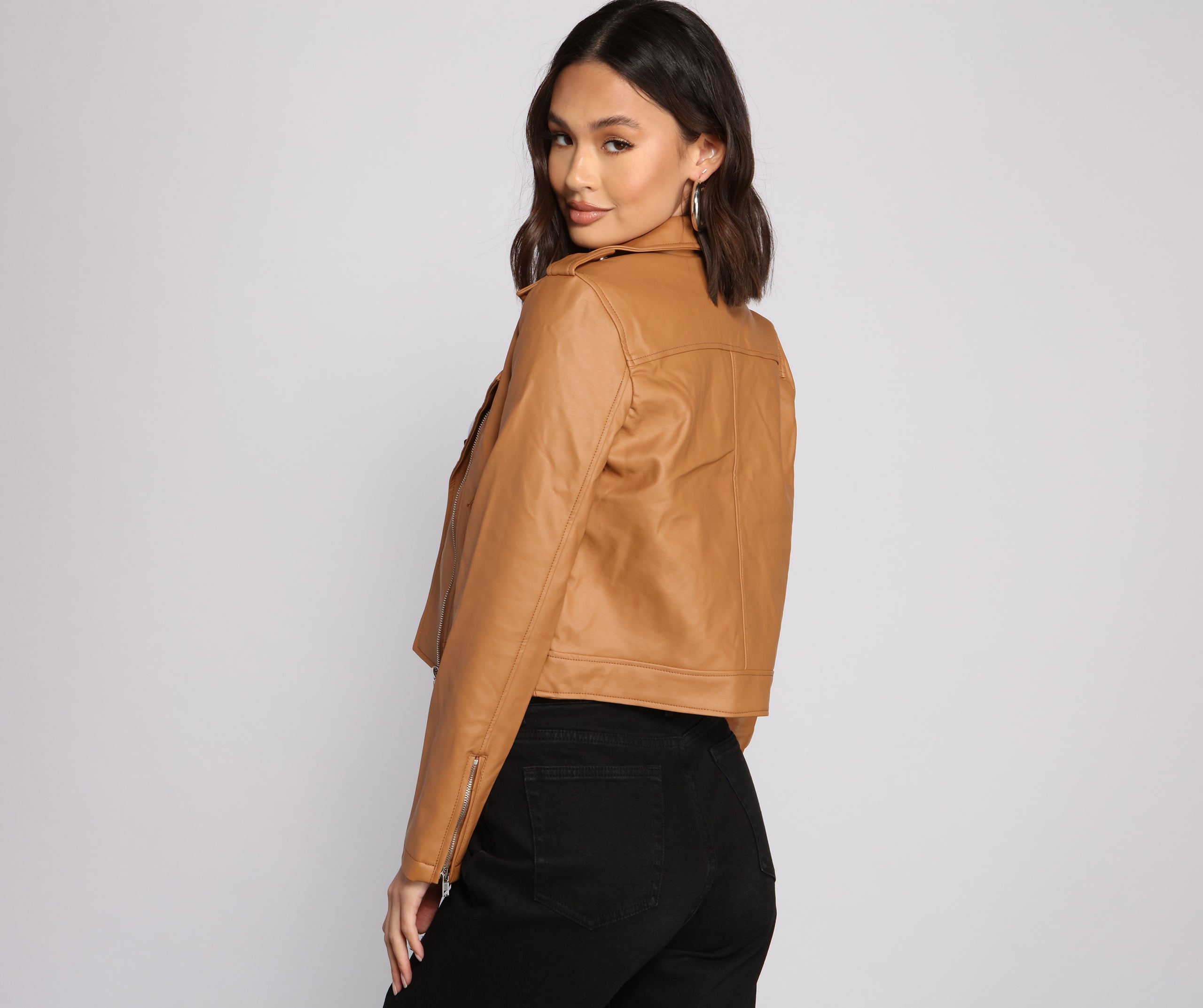 Gorgeous Girl Cropped Moto Jacket