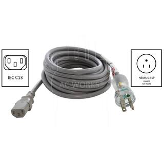 AC WORKS 10 ft. 10 Amp 183 Medical Grade Power Cord with C13 Connector MD10AC13-120