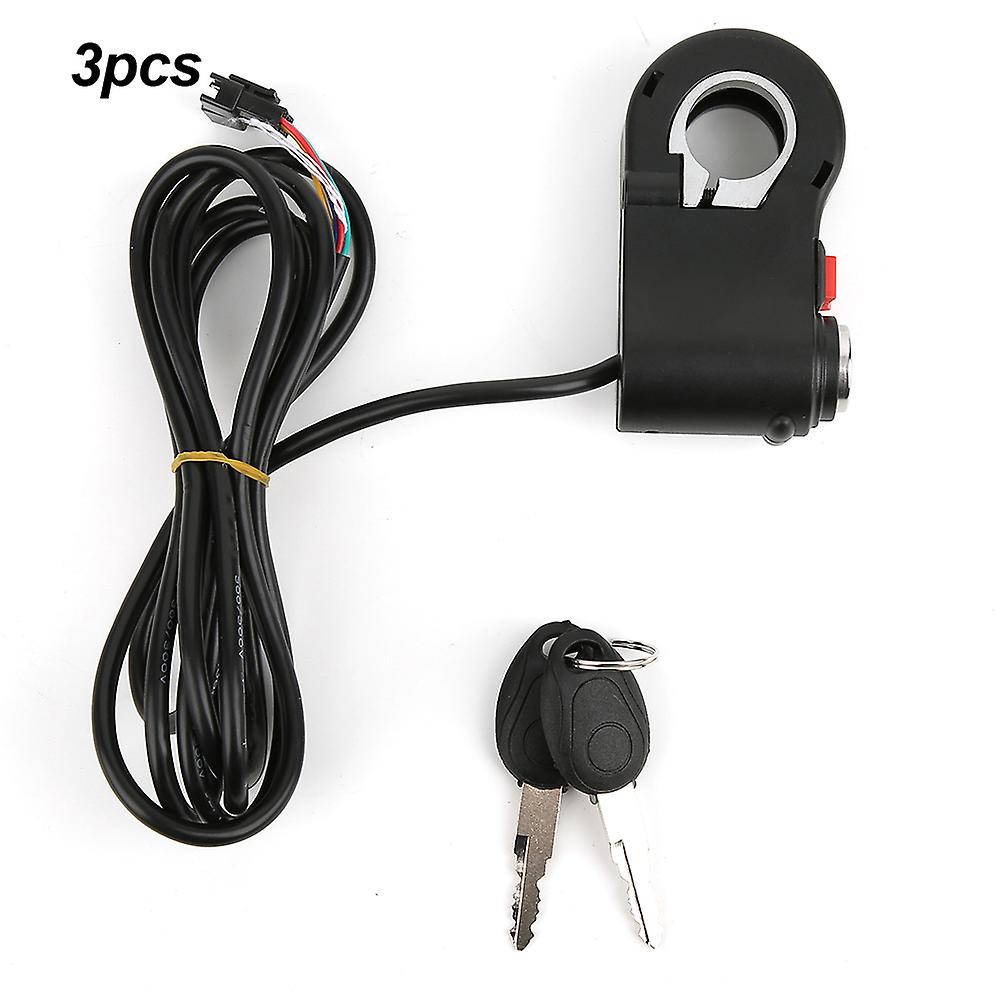 3pcs Handlebar Switch On/off Button 3 Speed Position With Lock Parts For Electric Bike