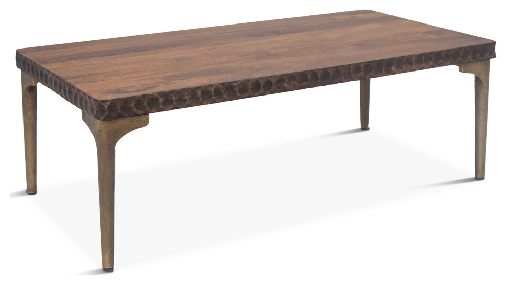 Vallarta 48 quotTwo Tone Mango Wood Coffee Table   Transitional   Coffee Tables   by HedgeApple  Houzz