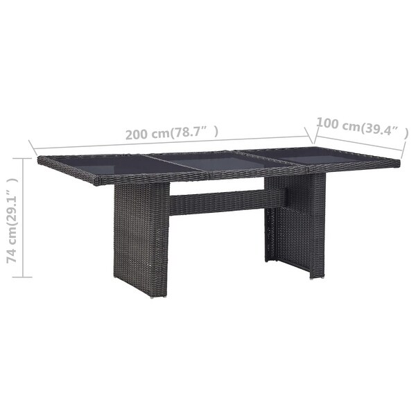 vidaXL Patio Dining Table Black 78.7