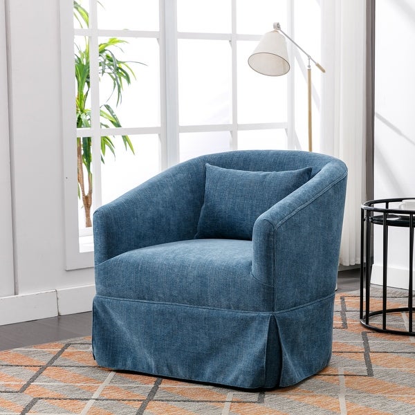 360-degree Swivel Accent Armchair Linen Blend Single Sofa， Living Room Bedroom Reading Sofa