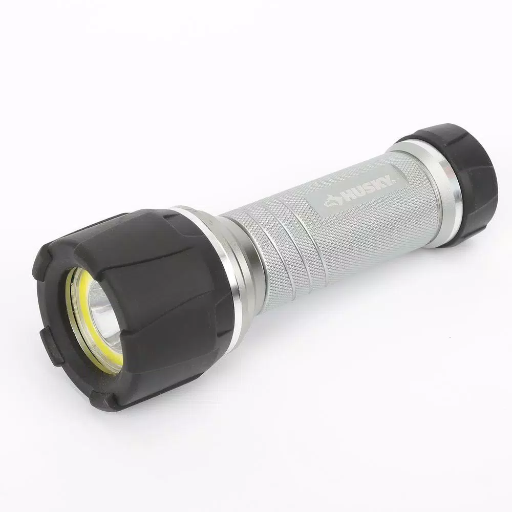 Husky 4AAA 350-Lumen LED Dual Beam Unbreakable Aluminum Flashlight and#8211; XDC Depot