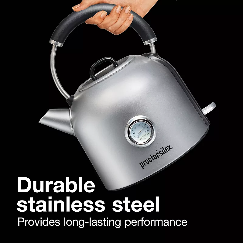 Proctor Silex 1.7-Liter Temperature Gauge Electric Dome Kettle