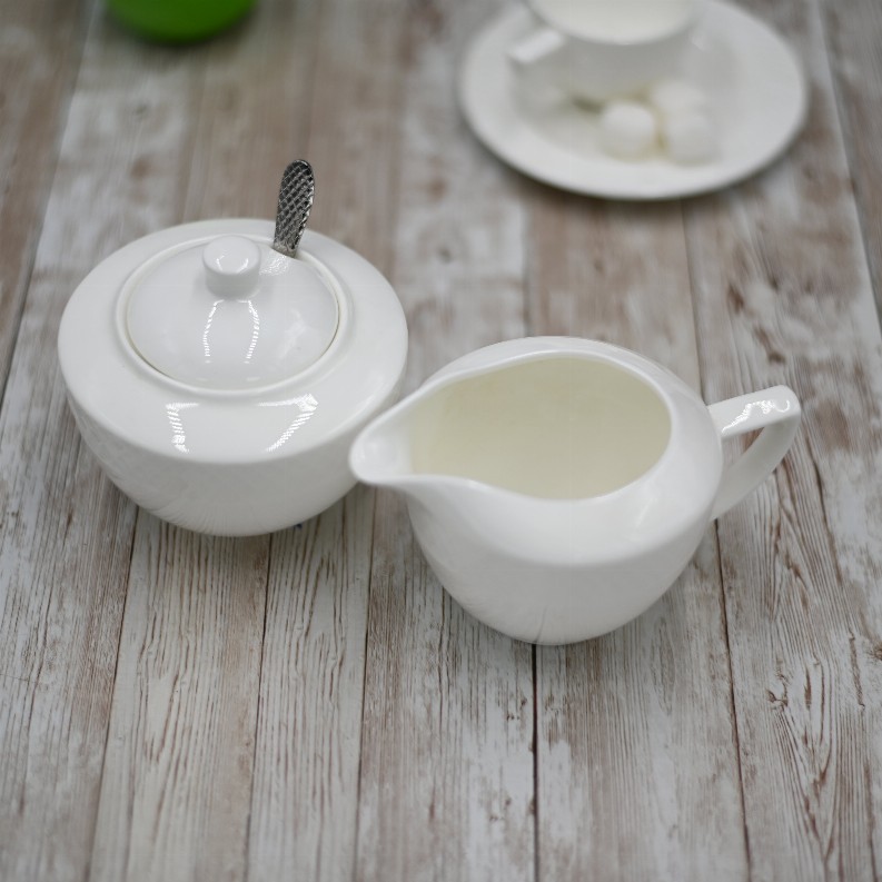 Wilmax SUGAR BOWL and CREAMER SET: SUGAR BOWL 11 FL OZ | 340 ML and CREAMER / Each