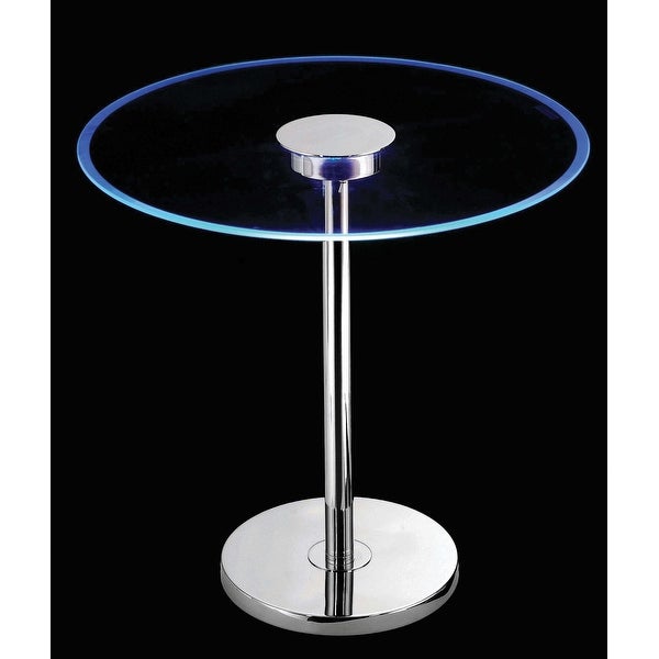 Comet Chrome Glass Table with Color Changing LEDs LED Table