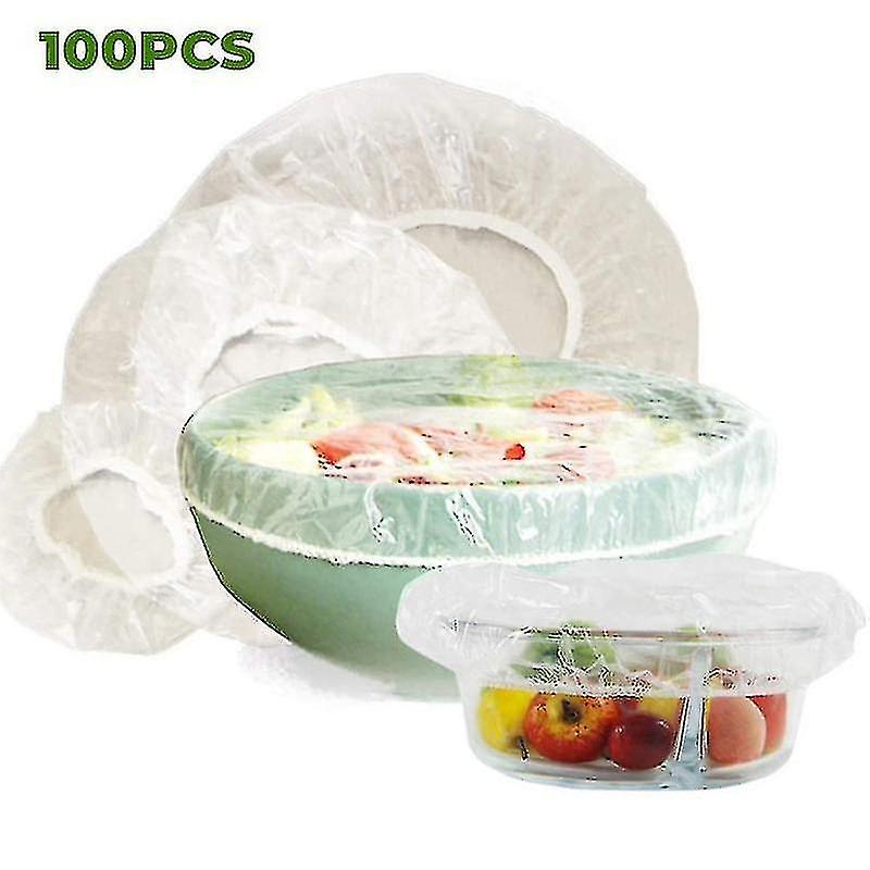 Disposable Food Cover Plastic Wrap Elastic Food Lids For Fruit Bowls Cups Caps Storage Kitchen Fresh