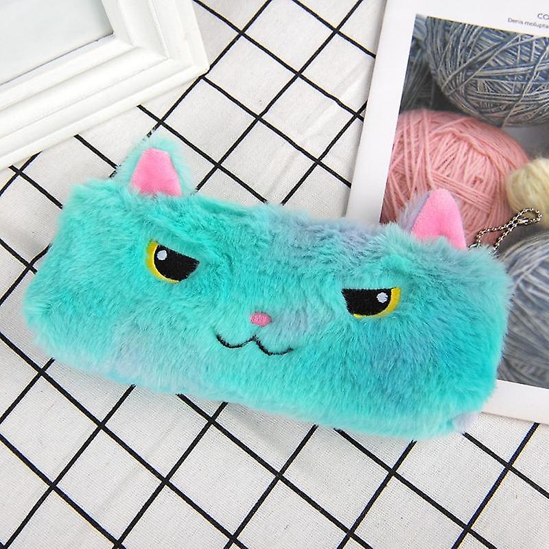 3pcs Laser Color Kitten Plush Student Stationery Pencil Case(Concentration)