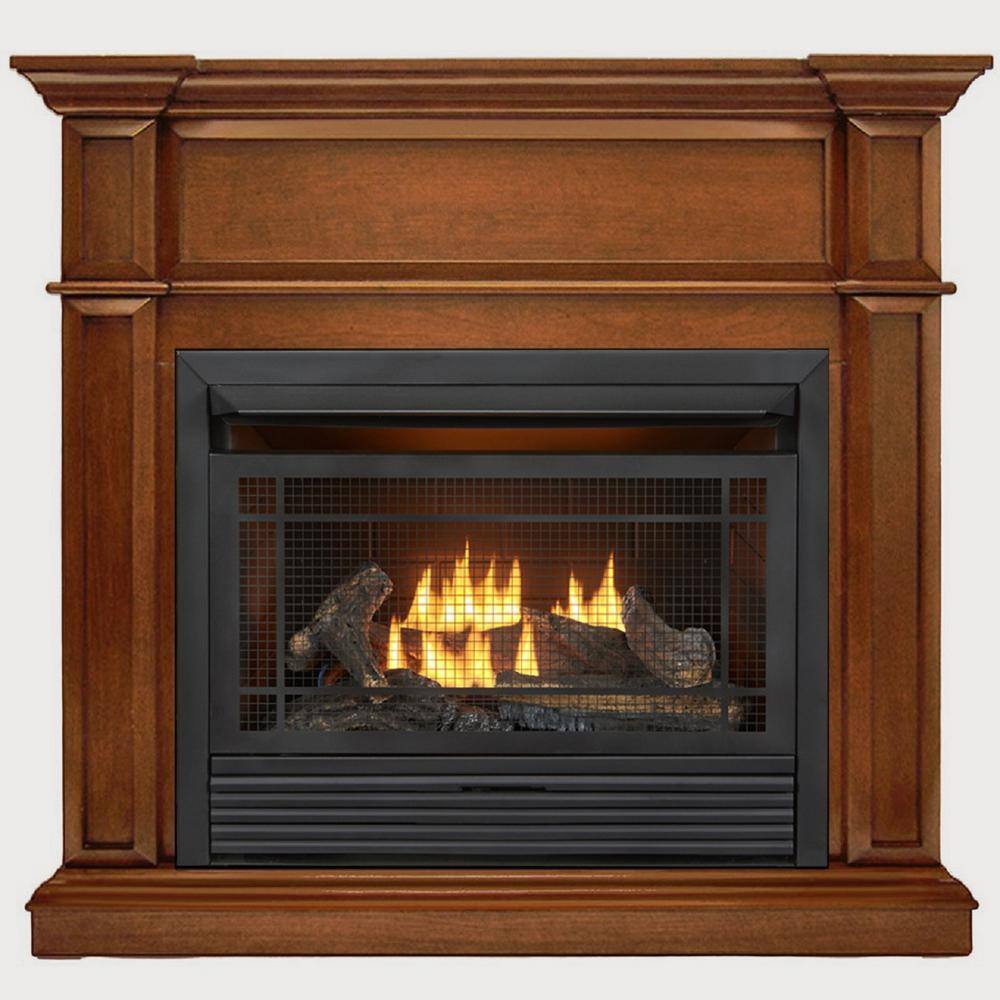 Duluth Forge Dual Fuel Ventless Gas Fireplace - 26000 BTU Remote Control Apple Spice Finish Model DFS-300R-3AS 179256