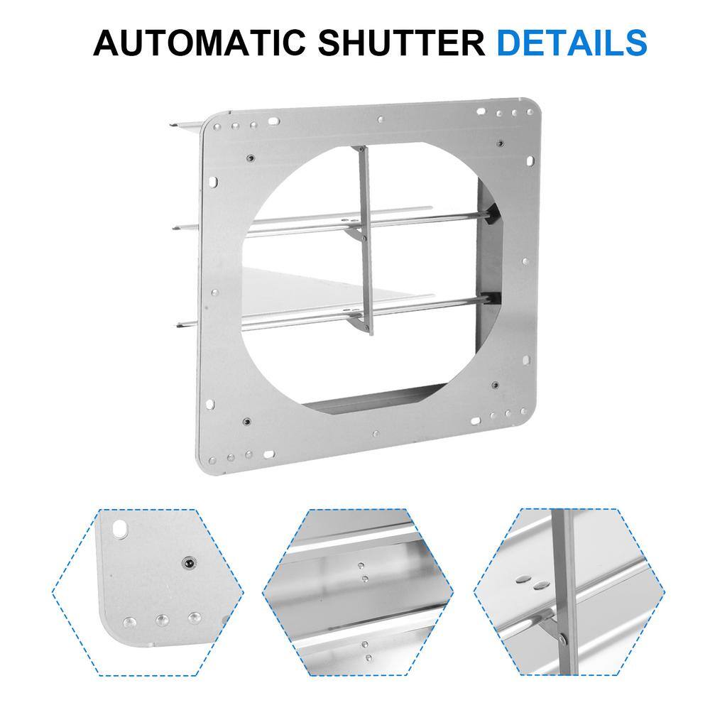 Aoibox 14 in. Square Aluminum Automatic Gravity Shutter Louver Static Roof Vent in Silver SNMX5285