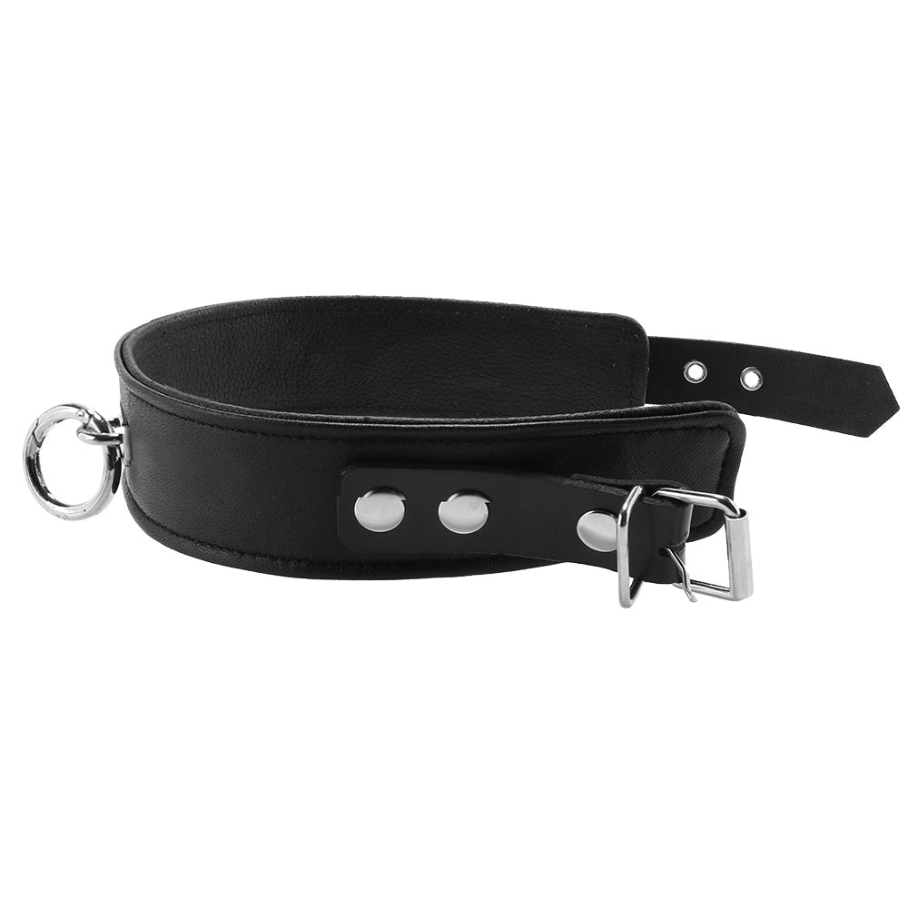 Plain Leather Collar in Black