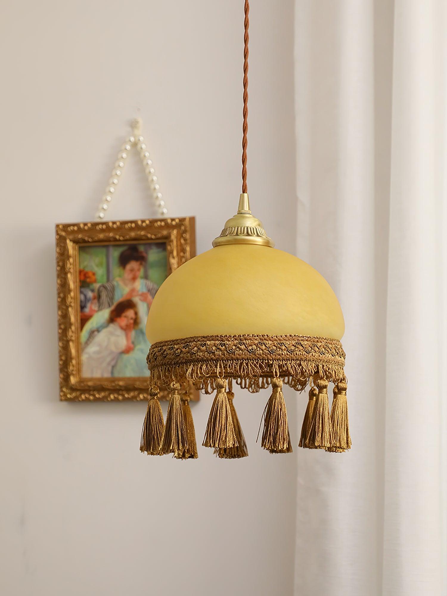 French Tassels Brass Pendant Light