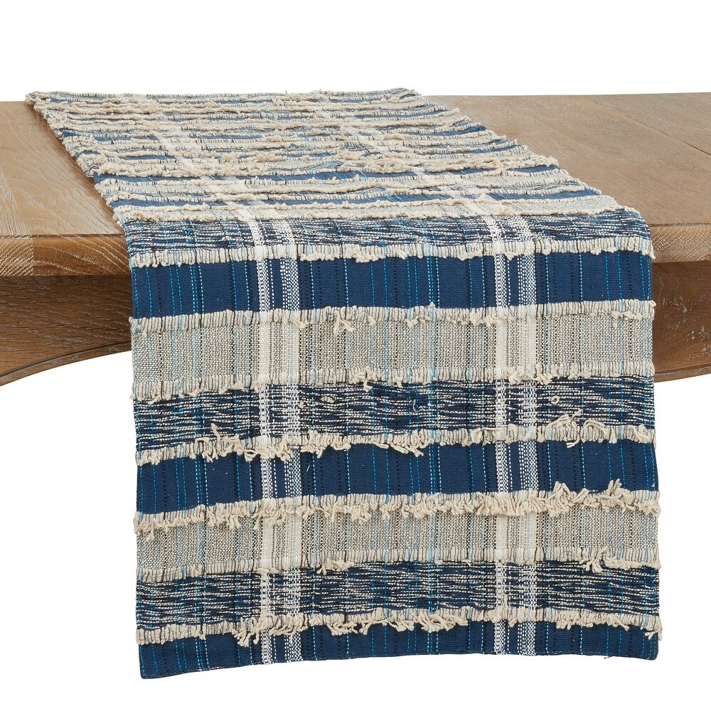 Striped Woven Table Runner With Dual Tone Design