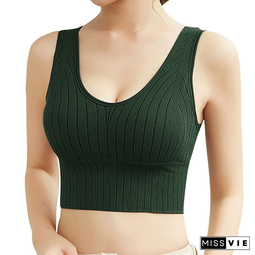 Womens Bra Underwear Seamless Womens Camisole Detachable Cup Padded Underwear Bras Sexy Sleeveless Sports Top Camisole