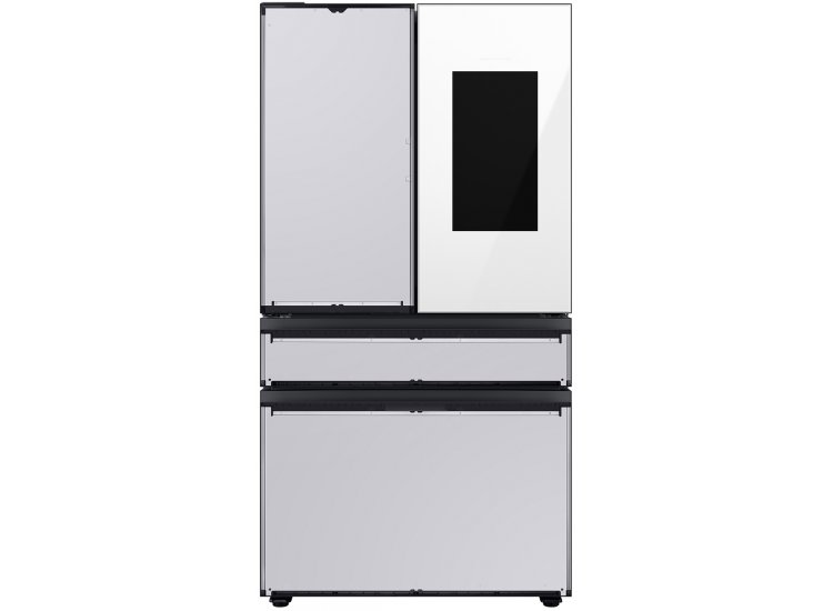  29 Cu. Ft. Custom Panel-Ready With White Glass Family Hub Panel BESPOKE 4-Door French Door Refrigerator