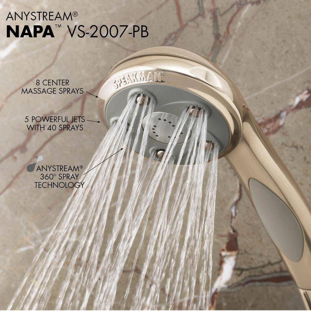 Speakman 3-Spray 3.8 in. Single Wall Mount Handheld Adjustable Shower Head in Polished Brass VS-2007-PB