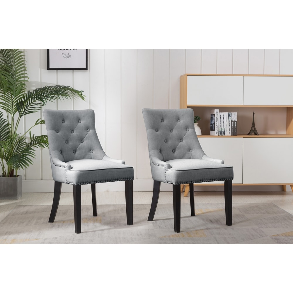 Copper Grove Sucre Upholstered Tan Solid Wood Accent Chairs (Set of 2)   N/A