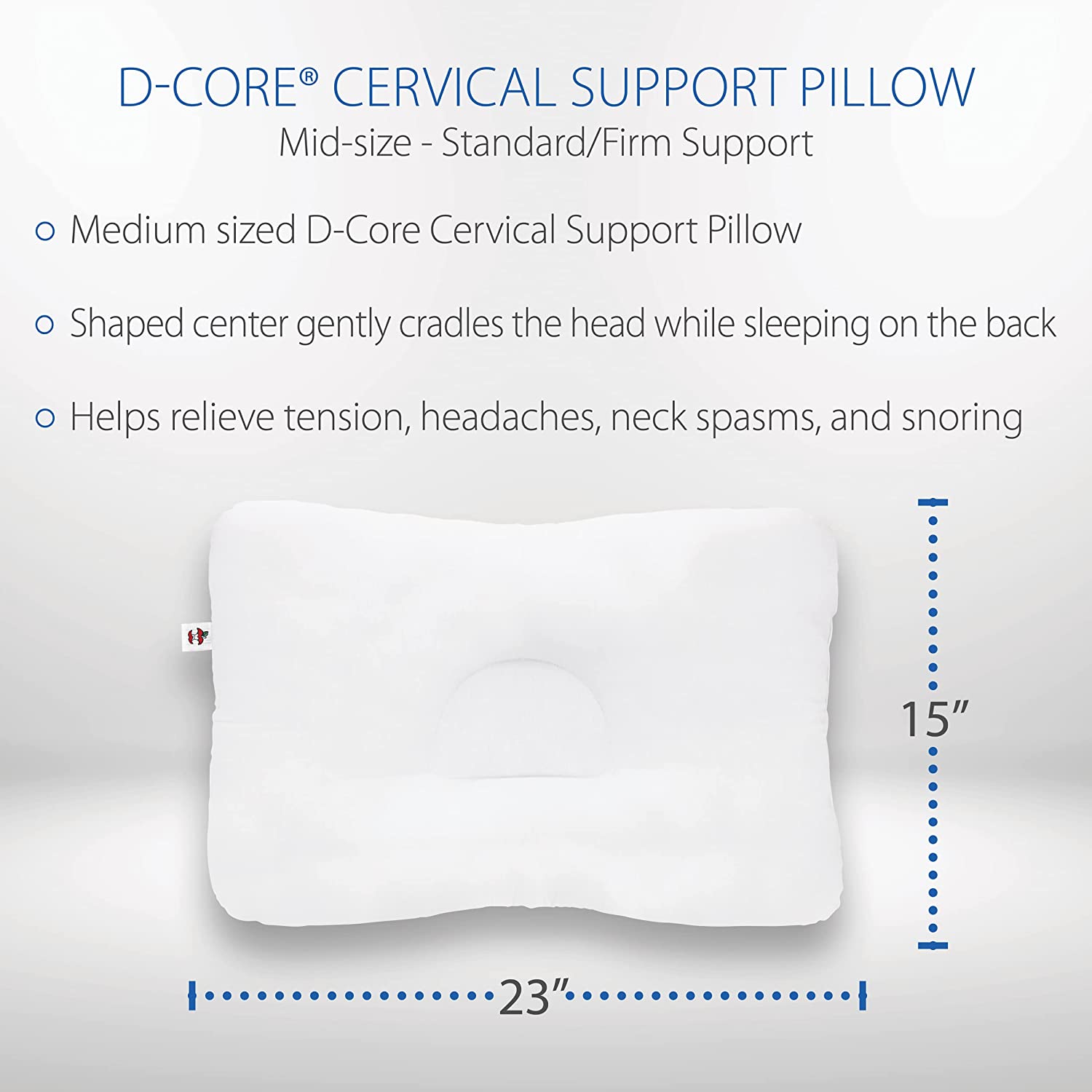 Core Products D-Core Cervical Support Pillow, Standard Firm, Midsize