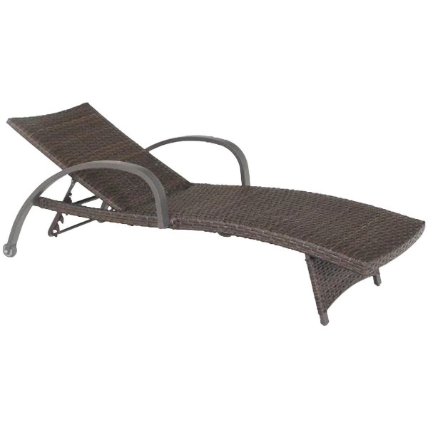 Pacific Casual Montego Bay Brown Steel Frame Chaise Lounge Chair (1-Pair)