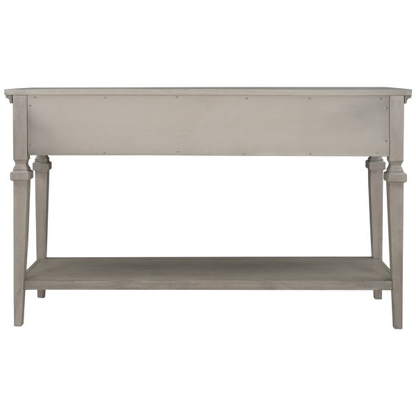 Gray Wash 3-Drawer Entryway Console Table with Bottom Shelf