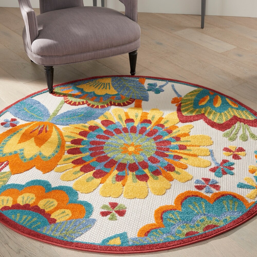 Nourison Aloha Scandinavian Floral Indoor/Outdoor Area Rug