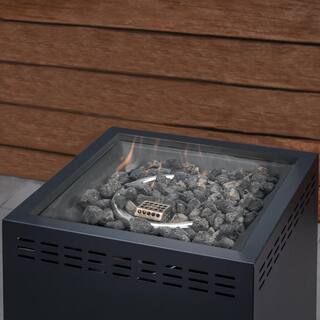 Hanover Naples 16 in. x 35 in. Square Column Steel Gas Fire Pit FIRESTYLE1PCFP