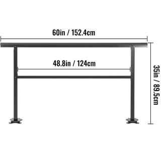 VEVOR 60 in. W x 35 in. H Adjustable Handrail Fits 4 Steps or 5 Steps Aluminum Handrails for Outdoor Steps Black TFDGLZHS5FT585EFIV0