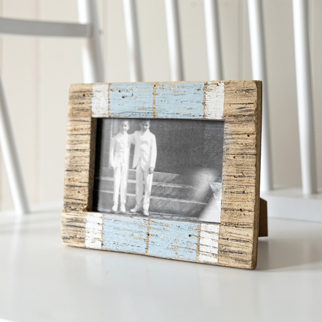 4x6 Inch Washed Driftwood Picture Frame Blue Wood Mdf amp Glass By Foreside Home amp Garden