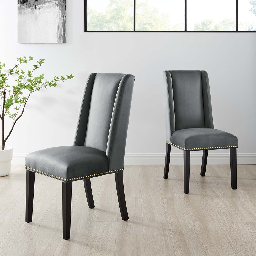 Baron Performance Velvet Dining Chairs   Set of 2