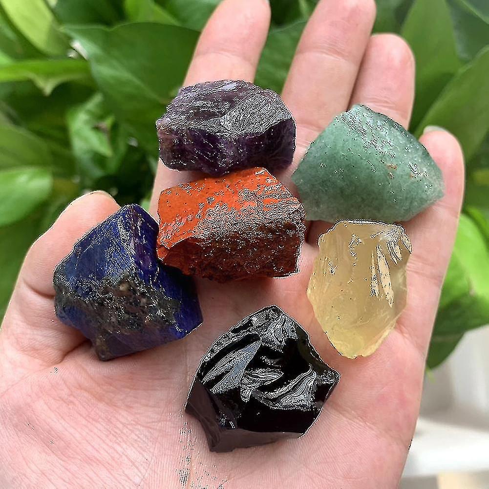 1 Set Natural Crystal Rough Stone Seven Chakras Energy Ore Standard Combination Diy Collection Gift