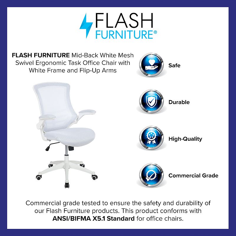 Flash Furniture Mid-Back Mesh Swivel Ergonomic Task Office Chair