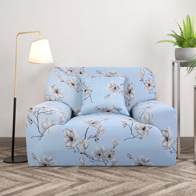 Piccocasa Armchair Contemporary Floral Stretch Sofa Cover 1 Pc