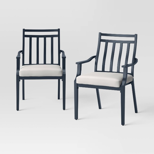 Fairmont 2pk Stationary Patio Dining Chairs Outdoor Furniture