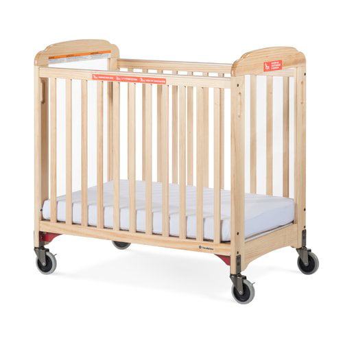 Foundations Next Gen First Responder Evacuation Compact Portable Mini Crib with Mattress, Natural