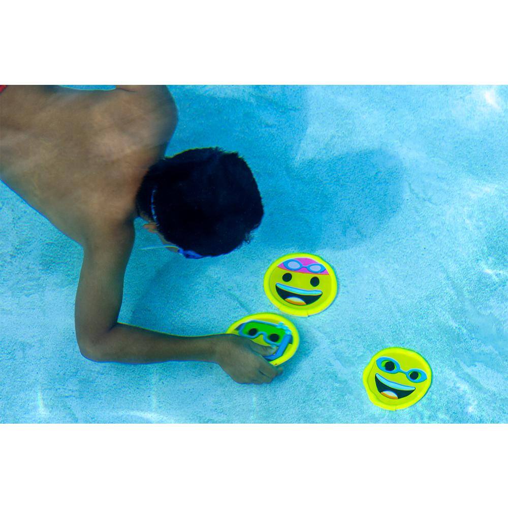 Poolmaster Emoji Dive Discs Swimming Pool Dive Toys (Pack of 3) 72729