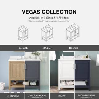 OVE Decors Vegas 36 in. W x 19 in. D x 34.5 in. H Bathroom Vanity in Midnight Blue with White Engineered Stone Vanity Top 15VVA-VEGA36-04