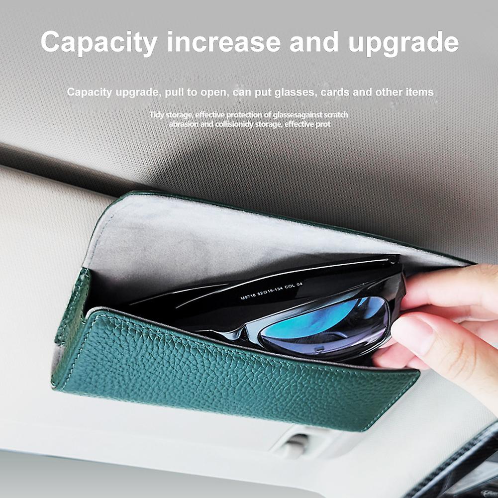 Car Sun Visor Glasses Case Magnetic Sunglasses Clip Storage Box Protector Pouch For Car Suv Truck Grey