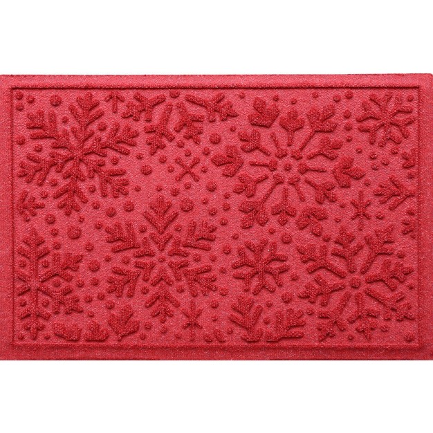 Snowflake Door Mat Solid Red