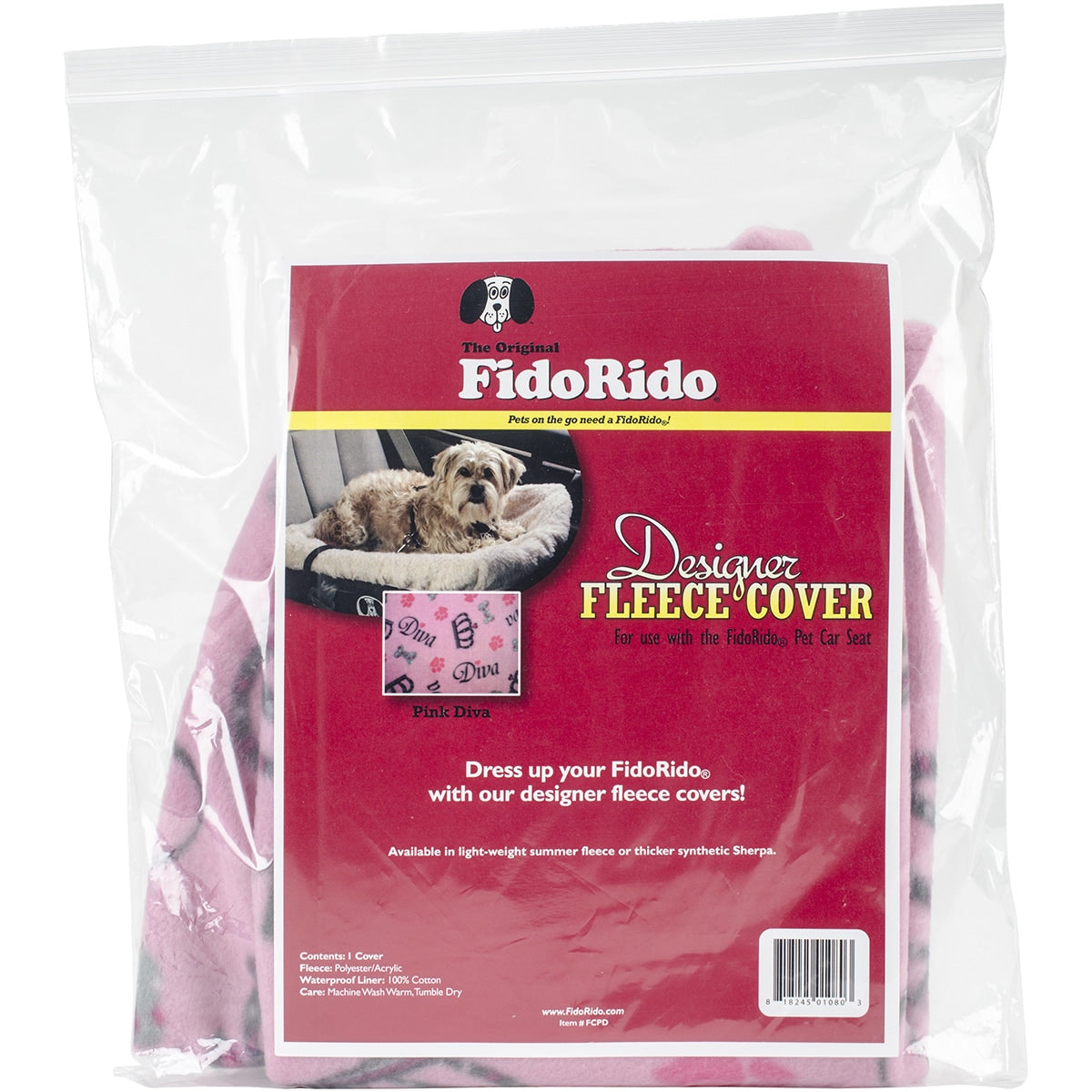 FidoRido Pet Products Designer Fleece Pet Seat Cover， Pink