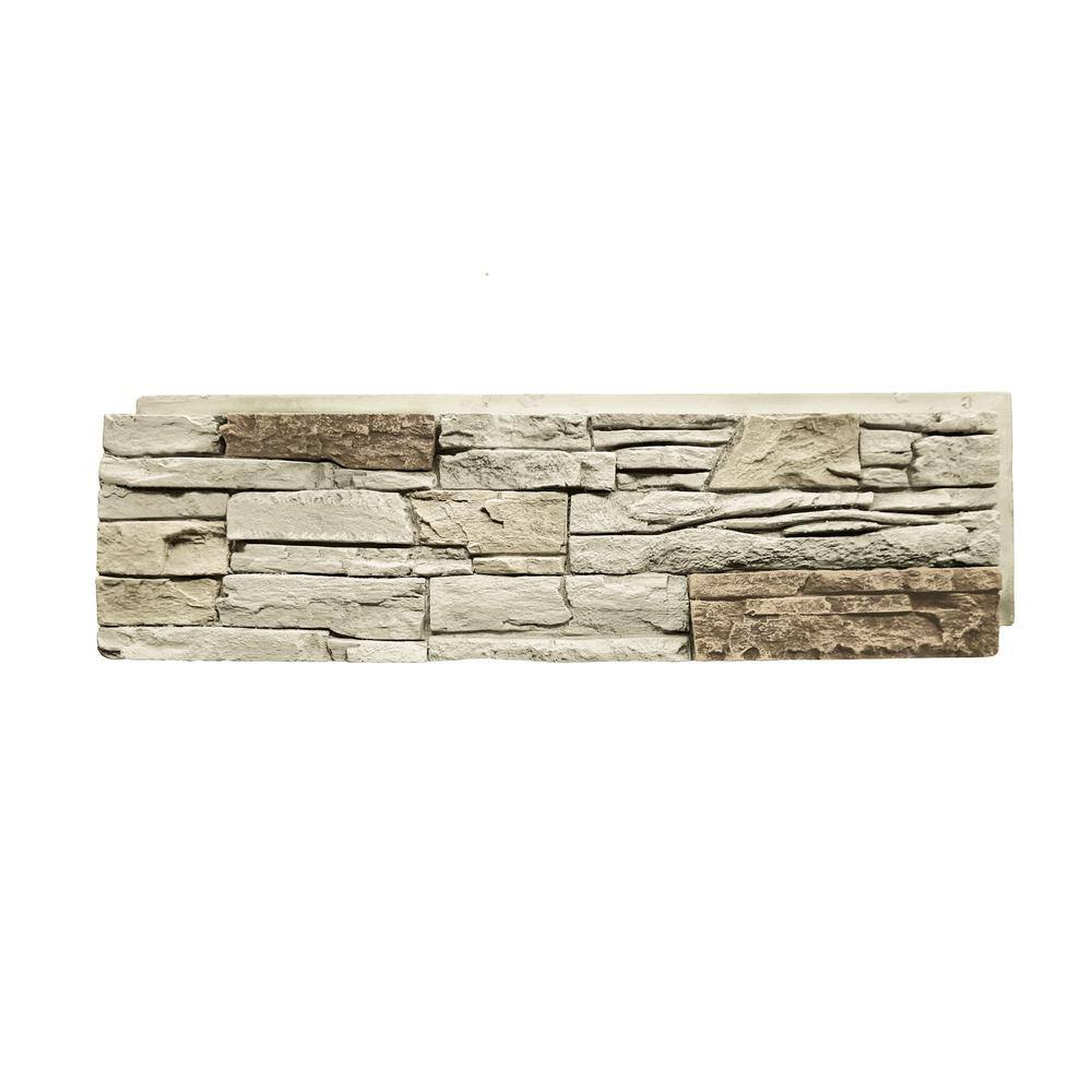 GenStone 12 in. x 42 in. Stacked Stone Vanilla Bean Faux Stone Siding Panel G2SSVBHP